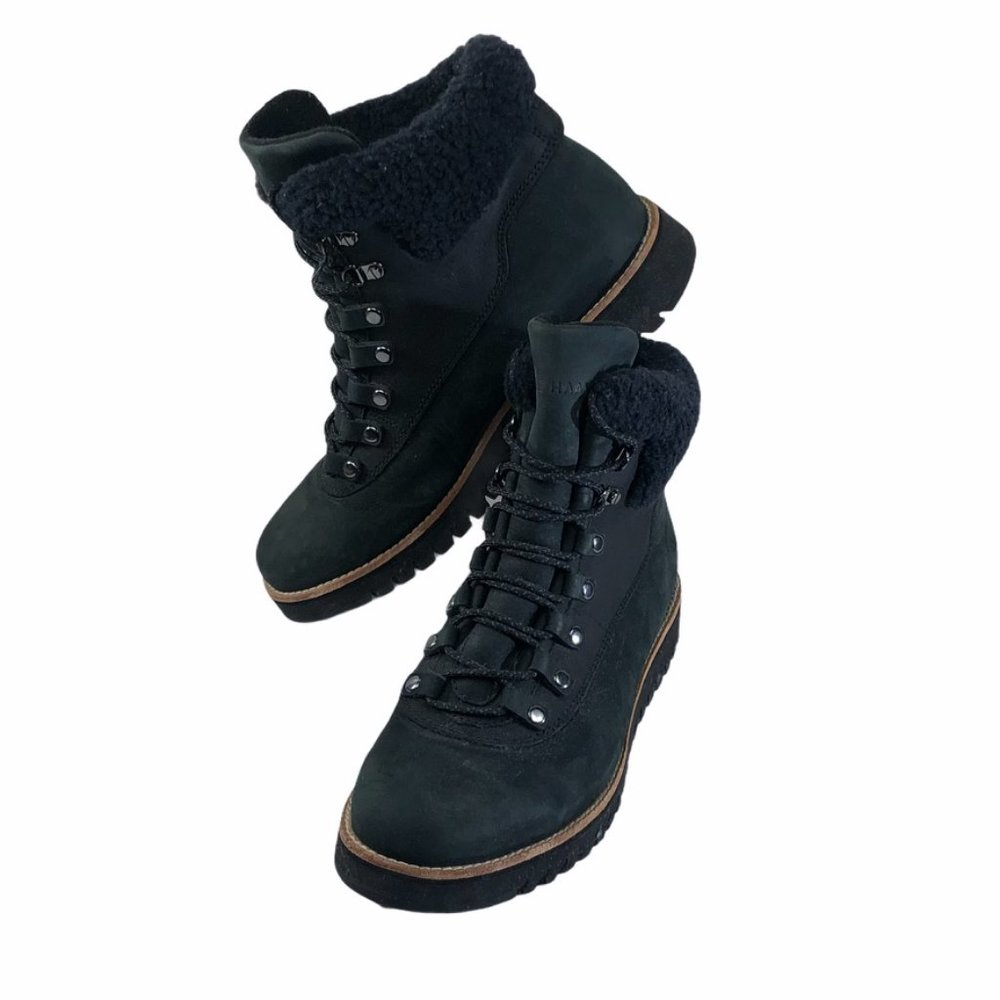 Cole Haan GrandExplorer Black Leather Hiker Boot 8 - Picture 4 of 9